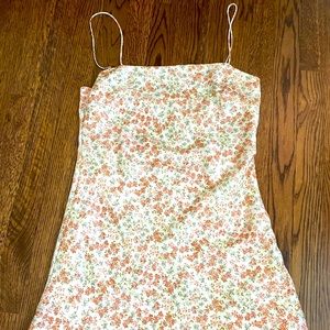 SOLD Floral Satin mini dress with slip
